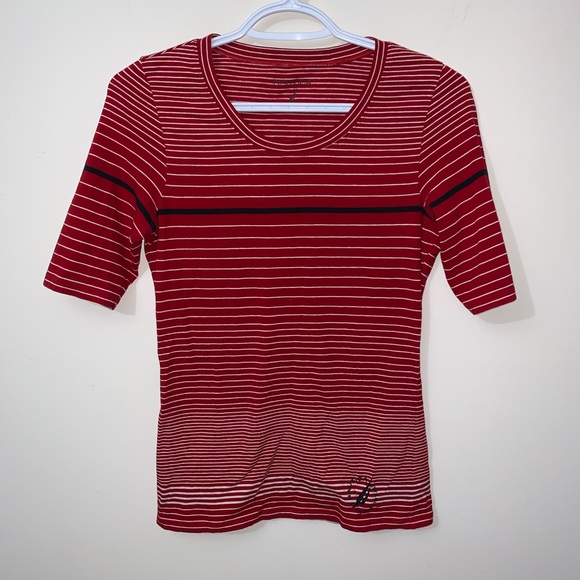 Nautica | Red Striped Half Sleeve Top - Picture 3 of 7